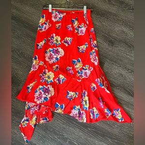 BP orange floral asymmetrical skirt - size Small